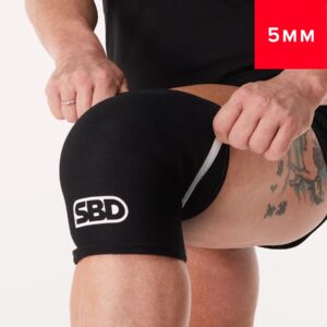 Genouillères SBD noir et blanc pour haltérophilie, crossfit et musculation