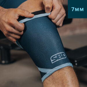 Genouillères de force SBD bleu pour haltérophilie, powerlifting, streetlifting, strongman et crossfit