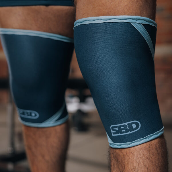 Genouillères SBD bleu pour haltérophilie, powerlifting, streetlifting, strongman et crossfit