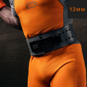 Ceinture de force SBD gris en cuir pour crossfit, musculation, powerlifting, streetlifting et strongman