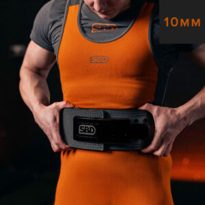 Ceinture de force SBD gris en cuir pour crossfit, musculation, powerlifting, streetlifting et strongman