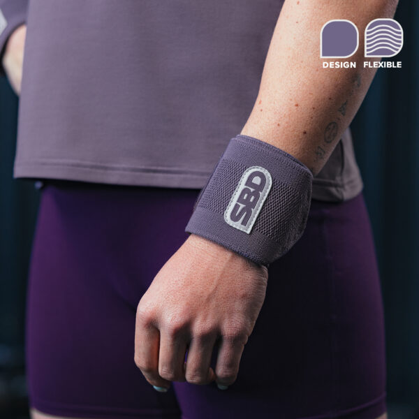 Bandes de poignets SBD violet pour musculation, powerlifting, strongman, streetlifting et crossfit