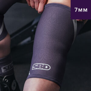 Genouillères de force SBD Aspire violettes pour haltérophilie, powerlifting, streetlifting, strongman et crossfit